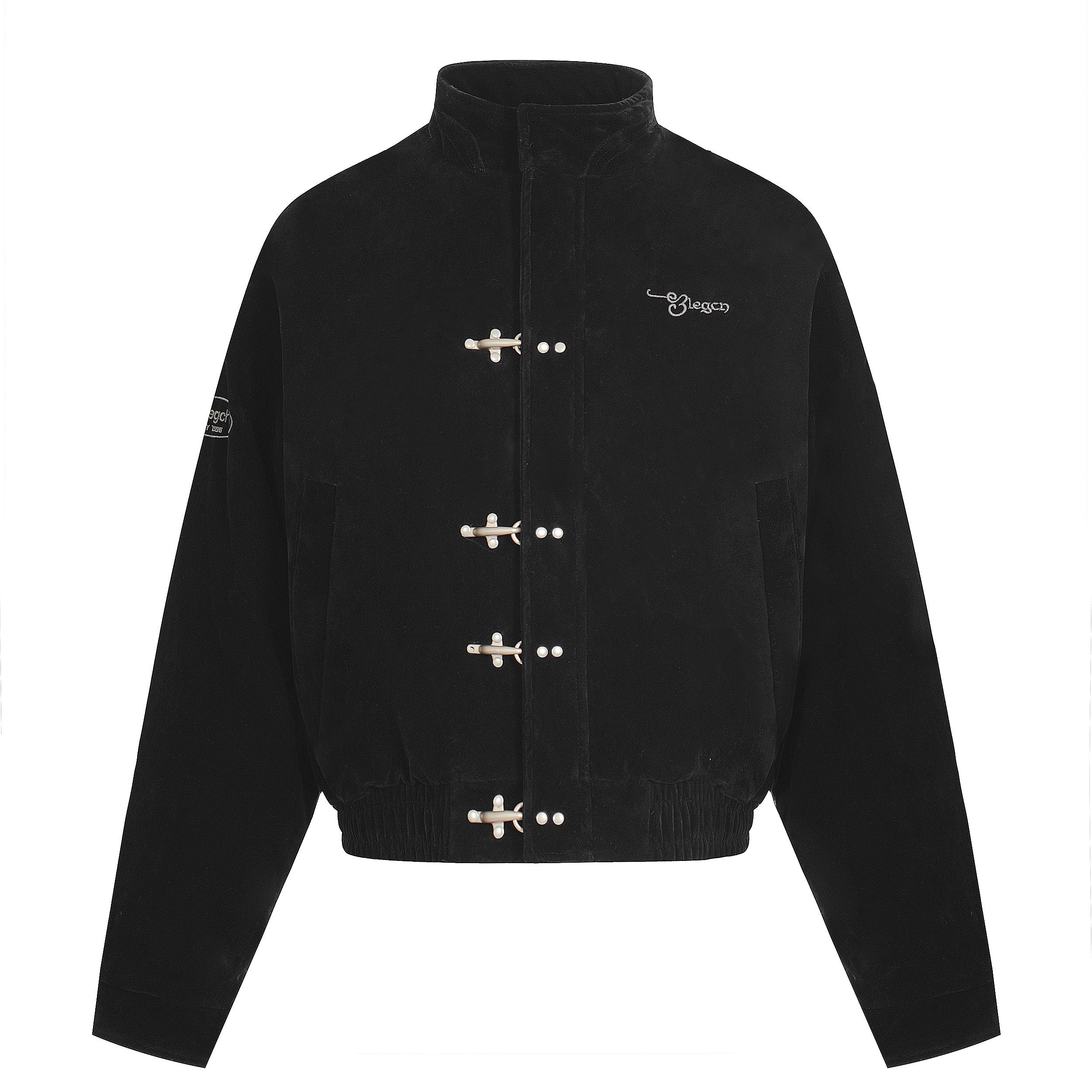 3-6-5.shop Embroidered Suede Metal Clasp Jacket