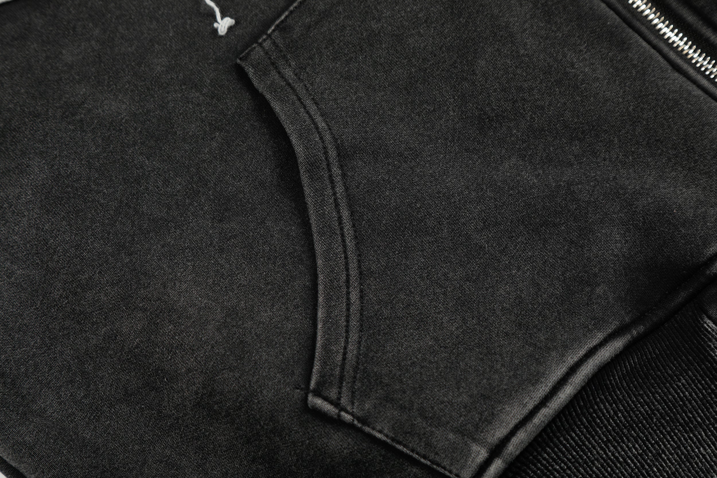 3-6-5.shop Distressed Graphic Zip Hoodie