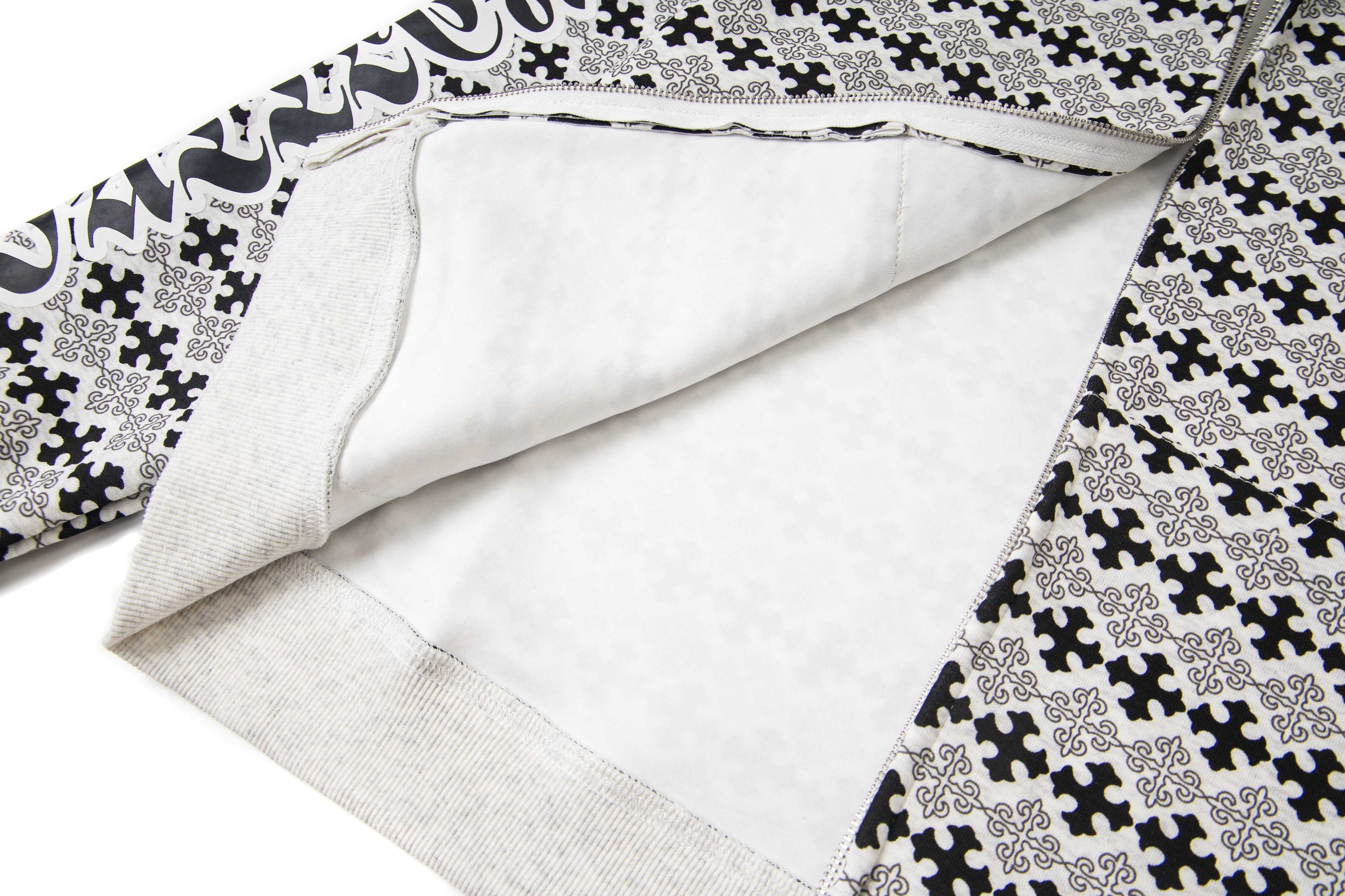 3-6-5.shop Gothic Pattern Full-Zip Hoodie