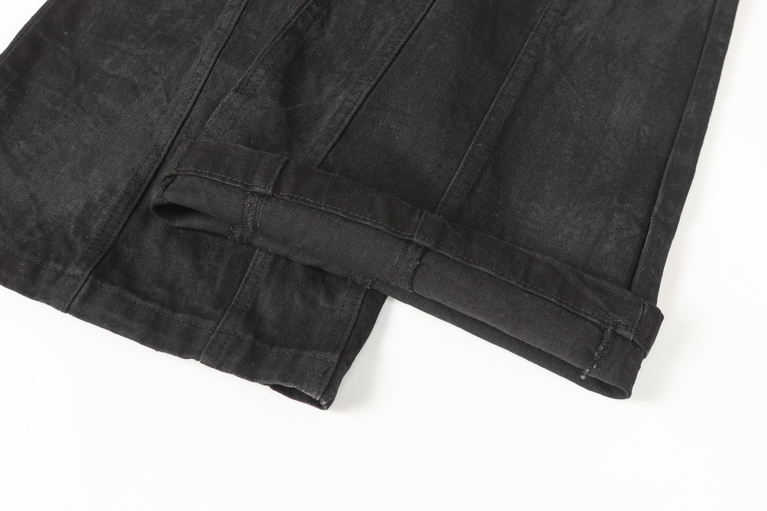 3-6-5.shop Studded Panel Wide-Leg Jeans