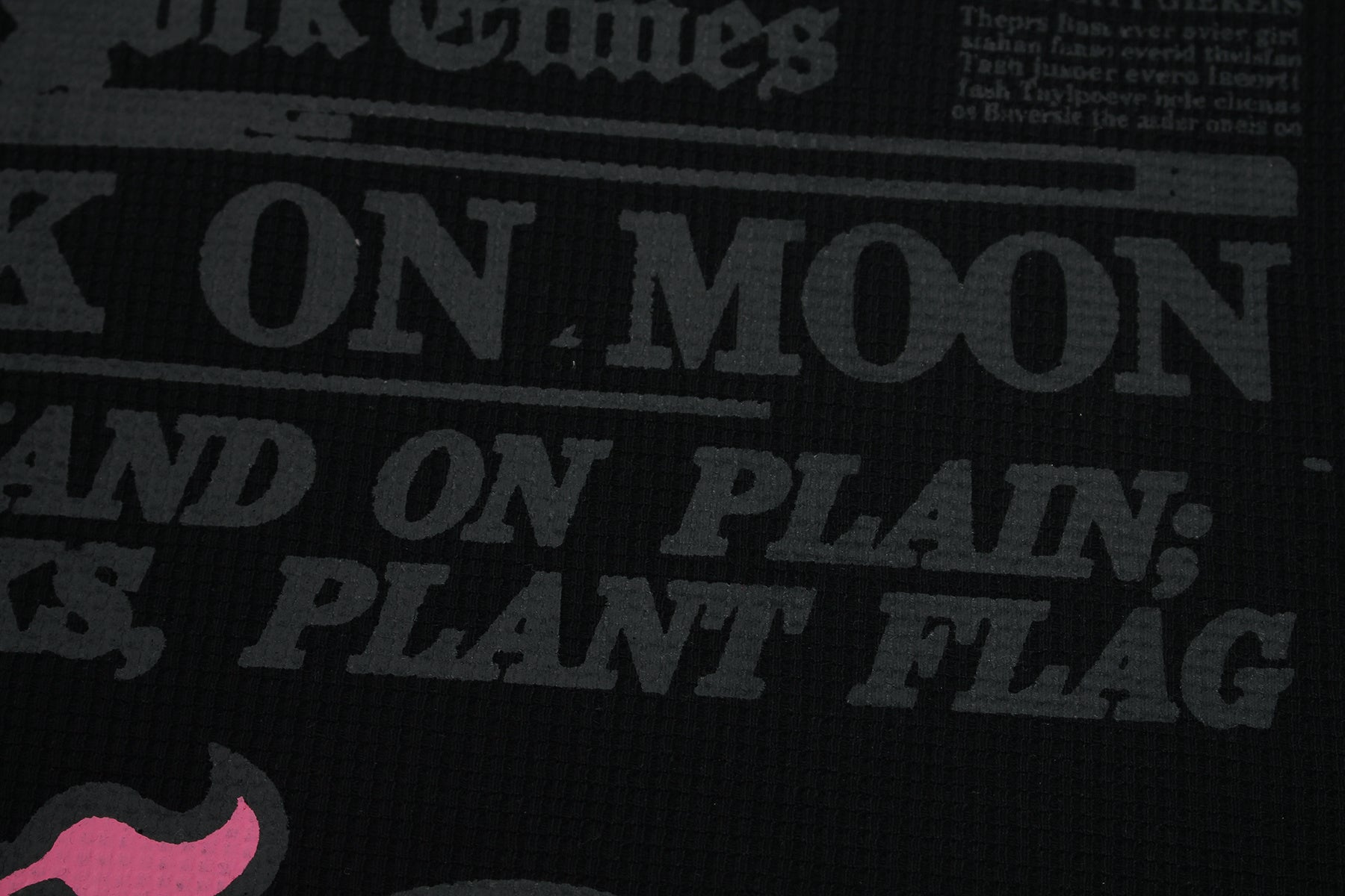 3-6-5.shop Vintage Newspaper Graphic Waffle Tee