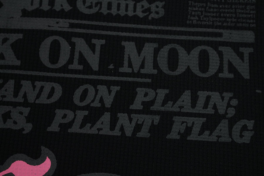 3-6-5.shop Vintage Newspaper Graphic Waffle Tee