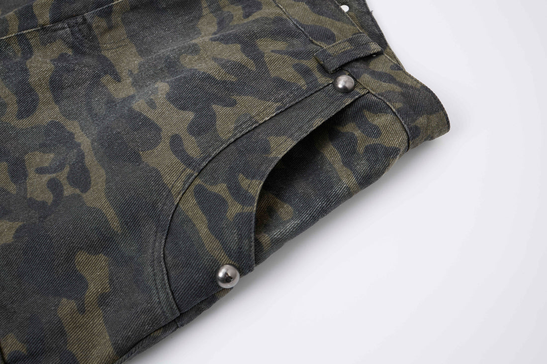 3-6-5.shop Camo Wide-Leg Cargo Pants