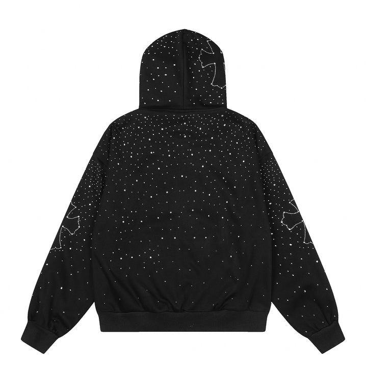 3-6-5.shop All-Over Rhinestone Zip Hoodie