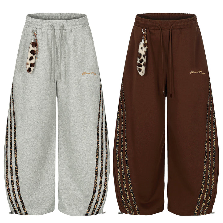 3-6-5.shop Leopard Stripe Loose Sweatpants