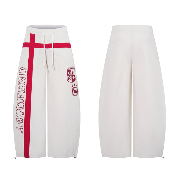 3-6-5.shop Cross Graphic Wide-Leg Track Pants