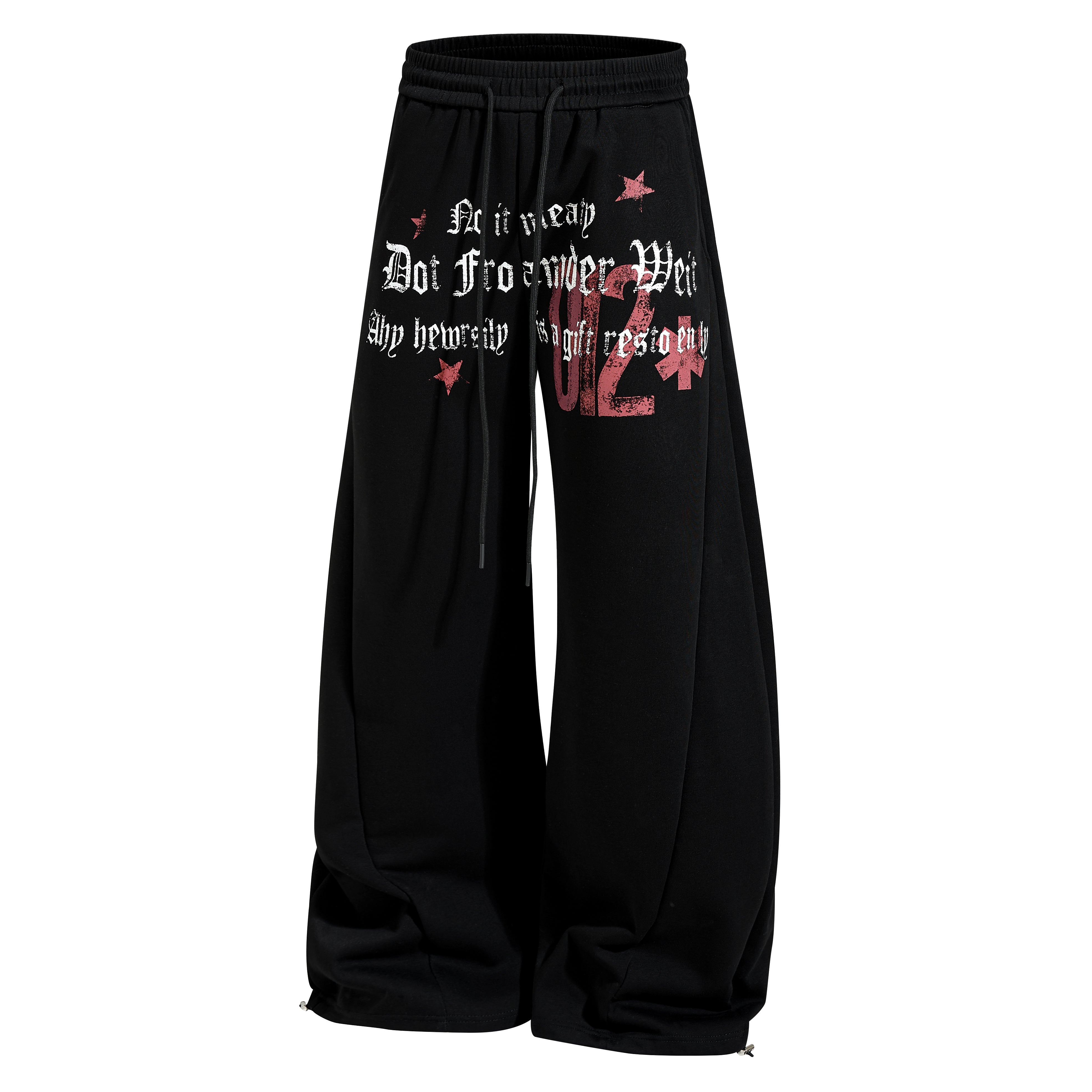 3-6-5.shop Vintage Star Wide-Leg Sweatpants
