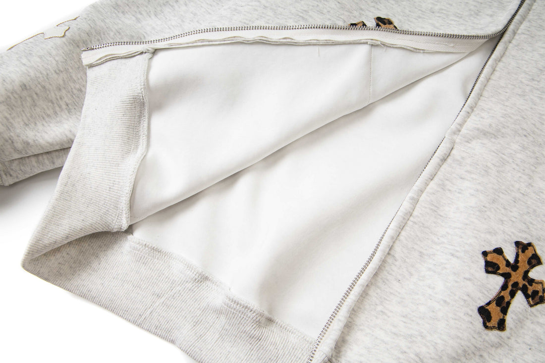 3-6-5.shop Cross Patch Full-Zip Hoodie